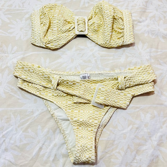 Lisa Marie Fernandez | Buckle Bandeau Metallic Bikini Set - Size 1 2-4 - Picture 2 of 7